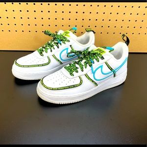 Size 9 - Nike Air Force 1 '07 Premium Worldwide Pack -Blue Fury White CK7213-100